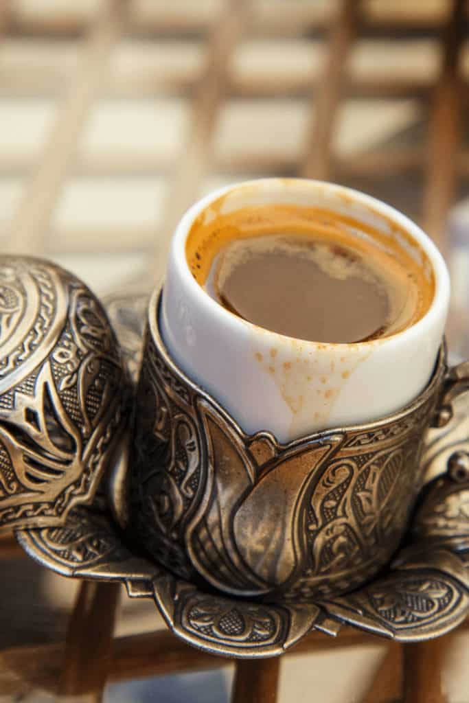 Don't stir the coffee grounds in a Turkish coffee