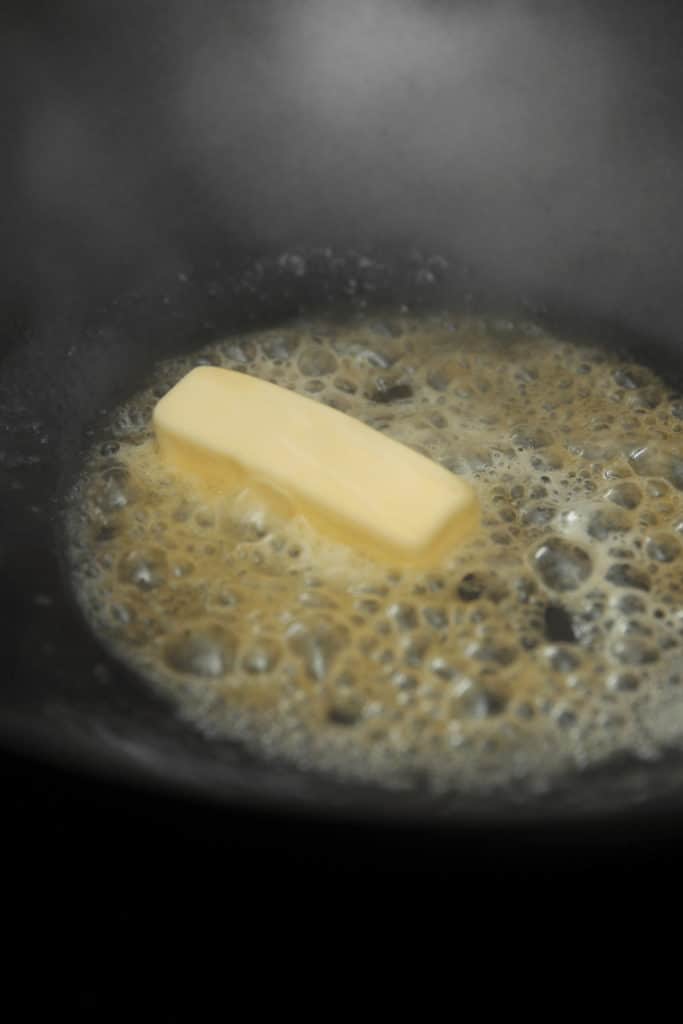 Melt the butter on medium heat