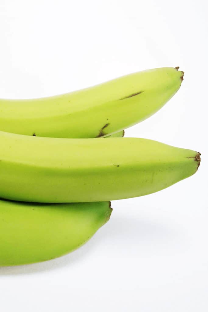 A ripe banana has a bright yellow color