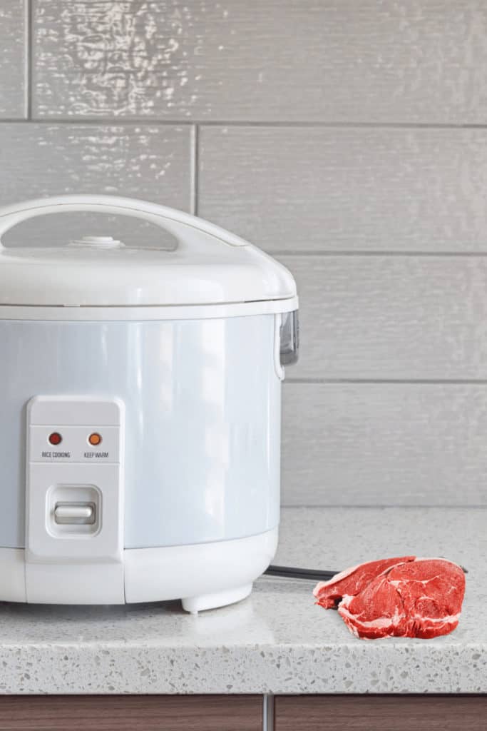 You can cook meat in a rice cooker