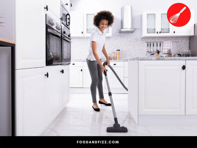 Grease accumulates on kitchen floors too that's why it's important to clean your floors regularly to prevent build-up, and for safety reasons.