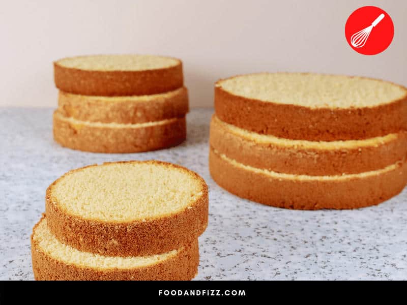One cake mix makes two 9-inch layers. To make 3 layers, you need 1.5-2 boxes of cake mix.