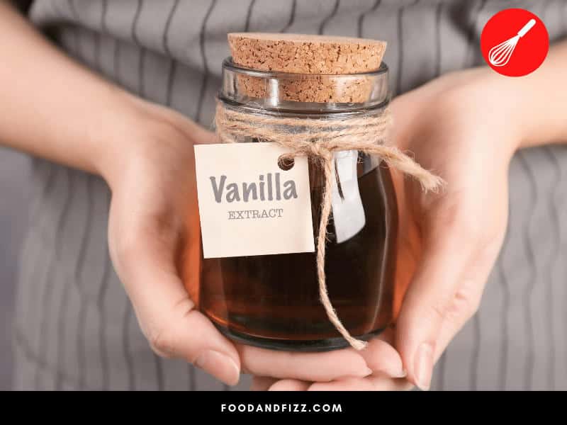Vanilla extract is made by drying and curing vanilla pods and then rinsing them repeatedly in a solution of ethanol and water.