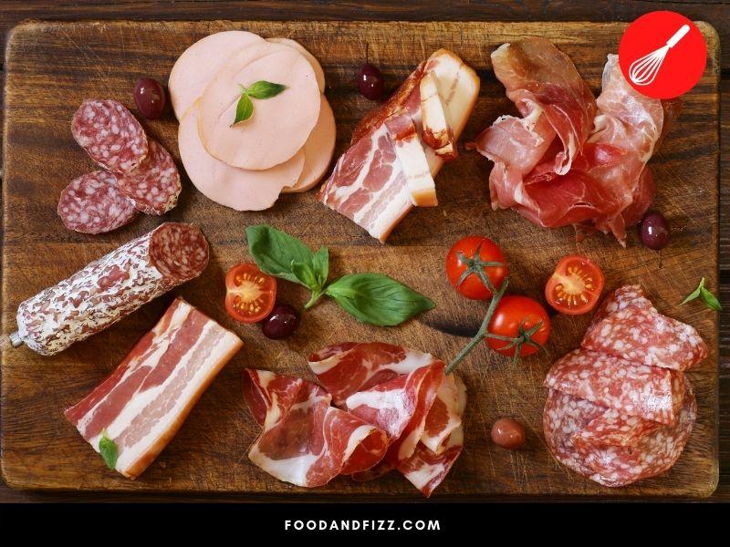 Deli meat like salami has a longer shelf life than regular meat.
