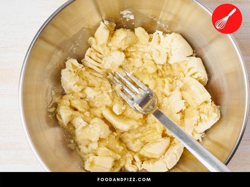 Mashed bananas can replace eggs in baking.