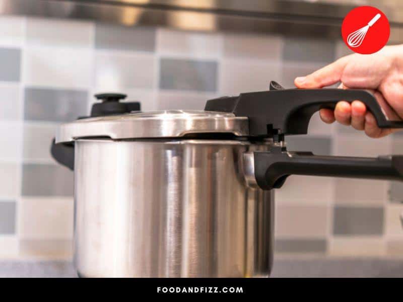 Once pressure cooker is off, the seal is released, which makes the food susceptible to bacterial growth.