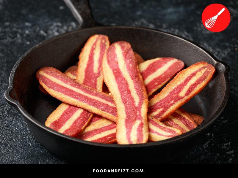 Vegan bacon is not as fatty as its pork counterpart.
