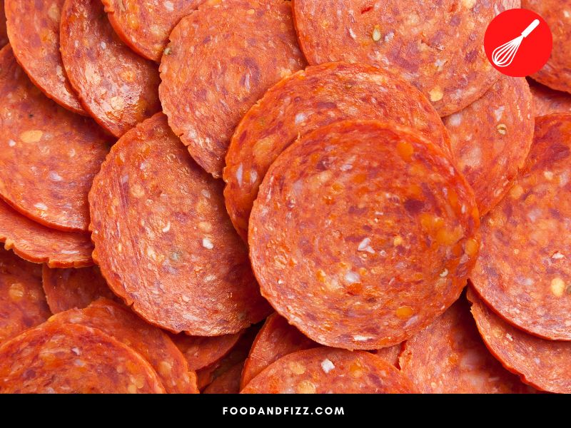 Pepperoni is cured and fermented, which means it is safe to eat without further cooking.